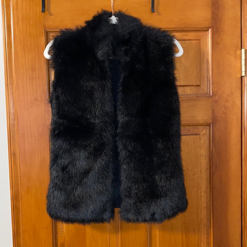 Black fur vest- Style & Co Faux Fur Vest